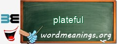 WordMeaning blackboard for plateful